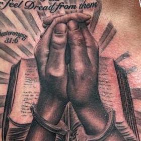 Praying Hands of Freedom Tattoo Design Thumbnail